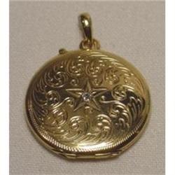 Antique 18K Gold & Diamond Locket Star #1915238