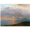 Image 1 : Sunset Ocean Coastal Scene Ceramic Art Tile
