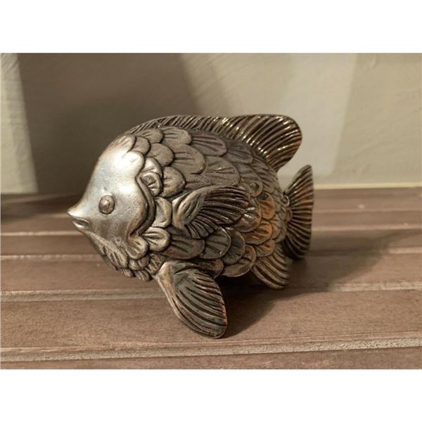 Reed & Barton Silverplate Fish Music Box
