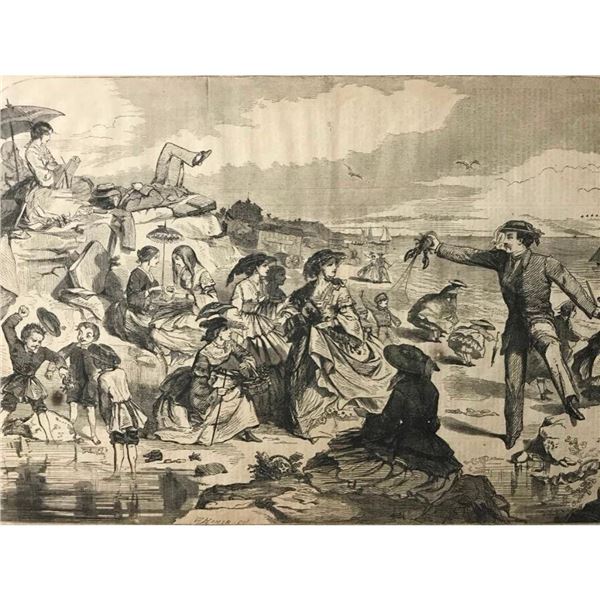 Rare 19th Engraving, Winslow Homer, The Sea Shore
