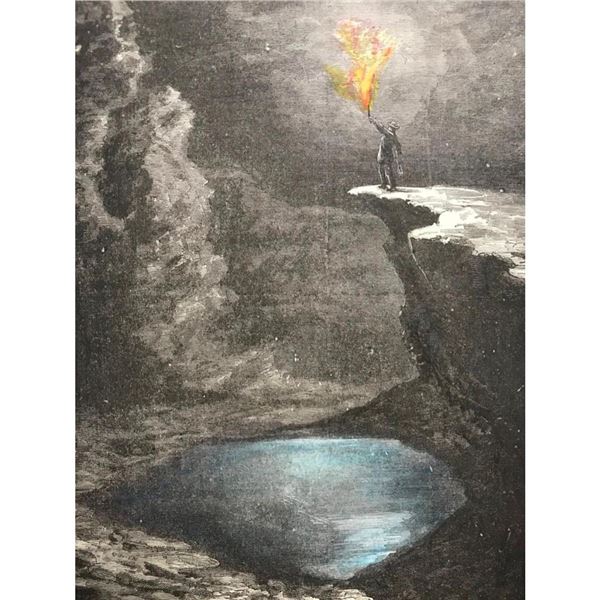 19thc Handcolored Engraving, The Dead Sea