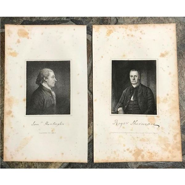 19thc Engravings, 18th Century Connecticut Statesmen