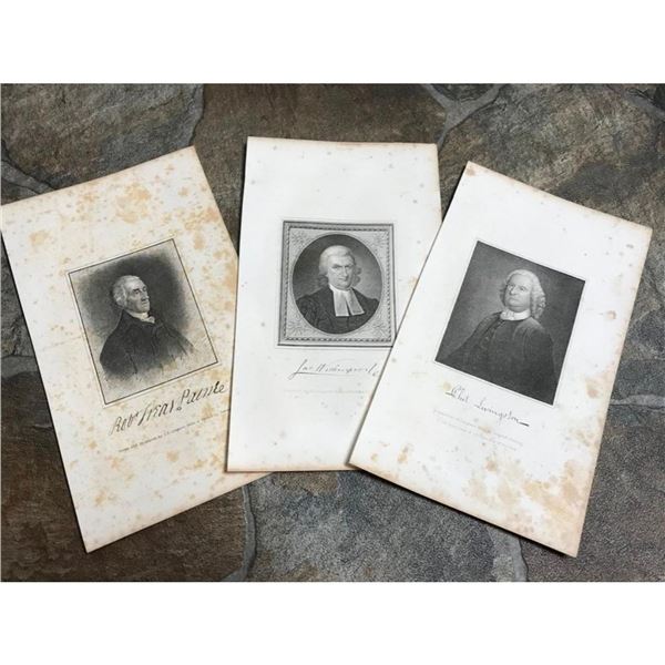 19thc Engravings of 18thc Statesmen, New York, New Jersey, Massachusetts