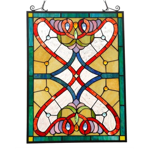 Stained Art Glass Hanging Window Panel