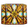 Image 1 : Mission Style Stained Glass Fireplace Screen