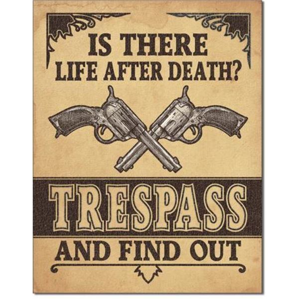 Metal Pub Bar Sign, Trespass, Is There Life After Death