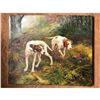 Image 3 : 20thc Pair of Hunting Dogs Oil Painting