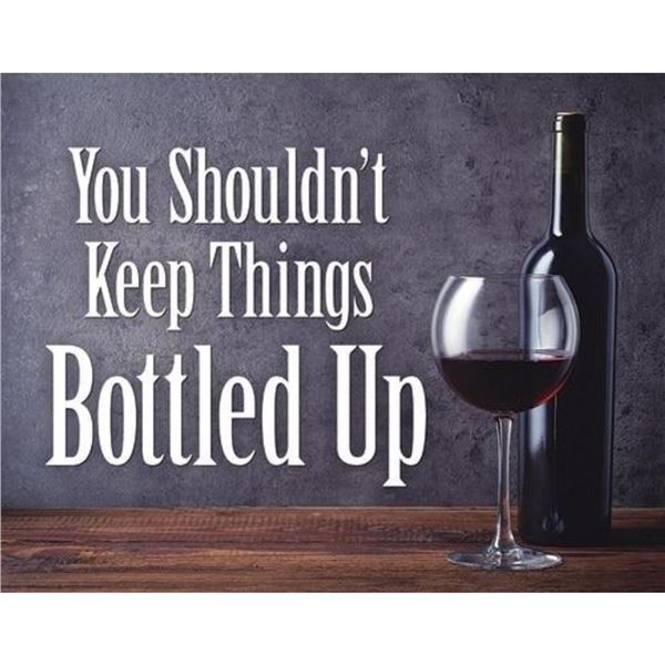 Bottled Up Wine Bar Metal Sign