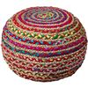 Image 1 : Multi-color Braided Pouf Ottoman