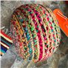 Image 3 : Multi-color Braided Pouf Ottoman