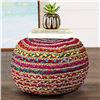 Image 4 : Multi-color Braided Pouf Ottoman