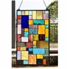 Image 3 : Multi-color Stained Art Glass Hanging Window Panel