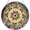 Image 1 : Edwardian Style Multi-color Round Art Glass Hanging Window