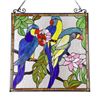 Image 2 : Tropical Parrots Stained Art Glass Hanging Window