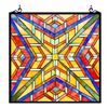 Image 1 : Mission Style Stained Art Glass Hanging Window Panel