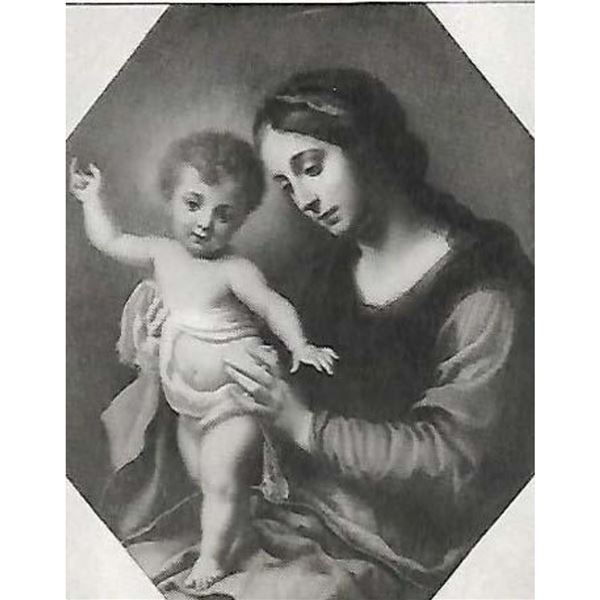 Vintage c1920â€™s Half-tone Print,#416 Madonna with the Child Jesus