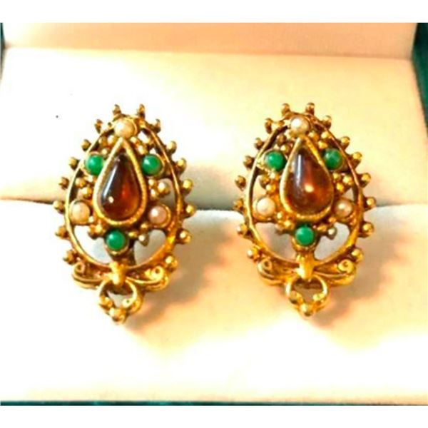 Edwardian Gilt Pearl Earrings