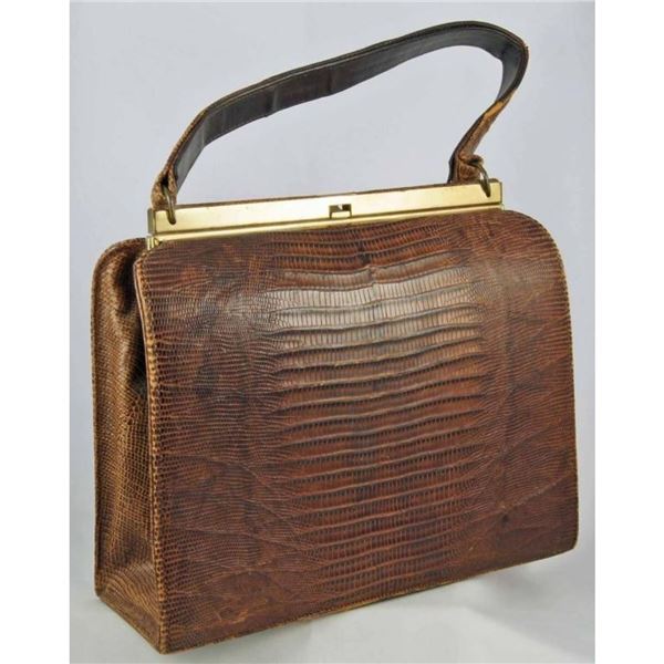 Mid Century Bellestone Alligator Handbag Purse