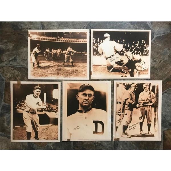 Group of Ty Cobb Baseball Sepia Photo Prints