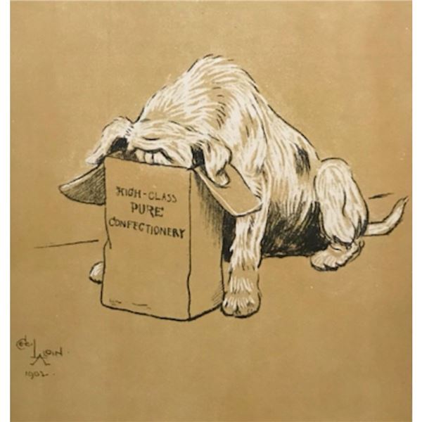 Early 1900's Lithograph, A Dog Day