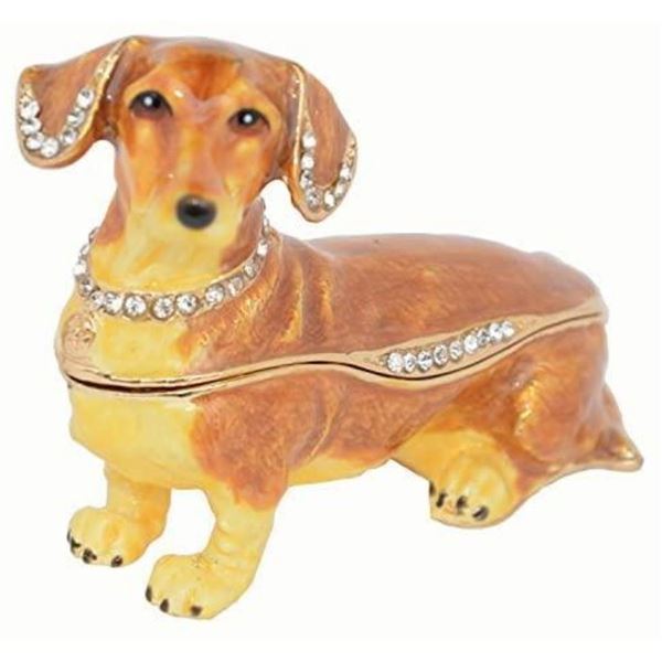 Adorable Little Dachshund Dog Trinket Jewel Box