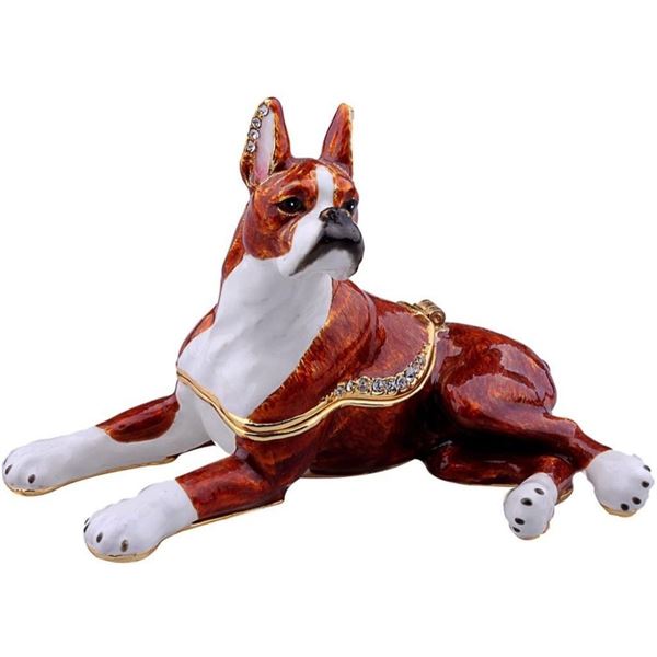 Little Boxer Dog Trinket Jewel Box