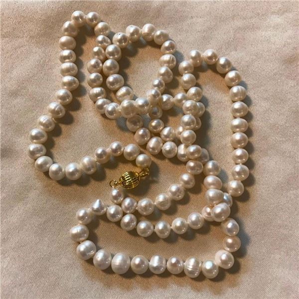 8-9mm Cultured Pearls 36" Necklace