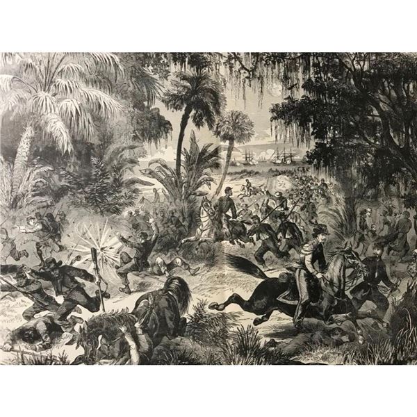 19thc Engraving, Fort Walker, Hilton Head South Caroliina