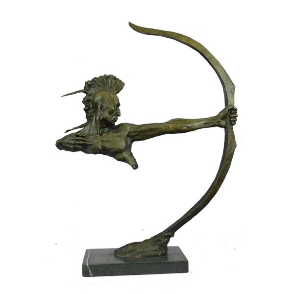 Artist Signed Abstract Native American Indian Bronze Bust