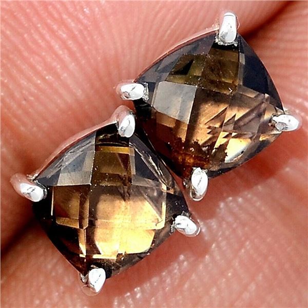 Brazilian Smoky Topaz & Sterling Silver Earrings