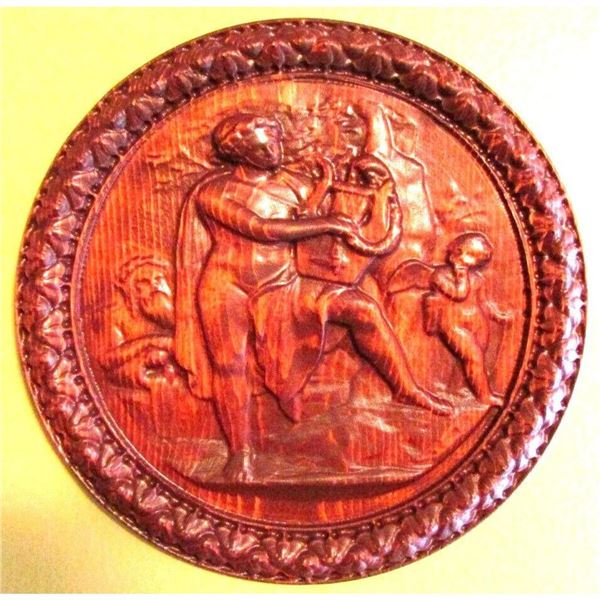 Classical Wood Carving, Woman Playing Lyre