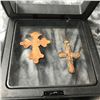Image 2 : Pair of 17th - 19thc Copper Crosses