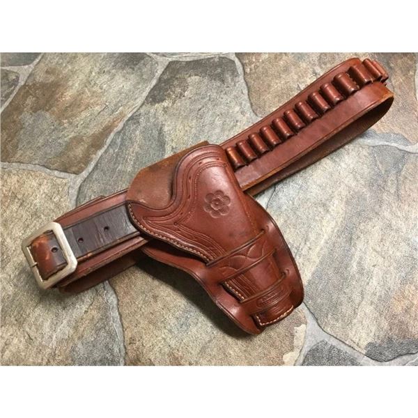 Western Leather Gun Belt, Holster