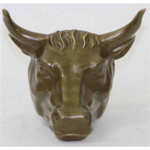 Wall Mount Bronze Bull Head Sculpture