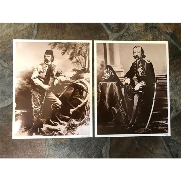 Pair of George Armstrong Custer Sepia Photo Prints