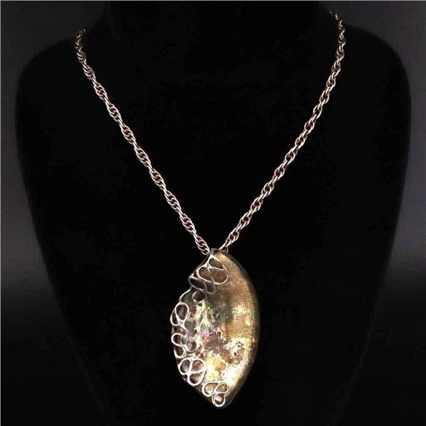 Ancient Roman Glass Sterling Silver Pendant