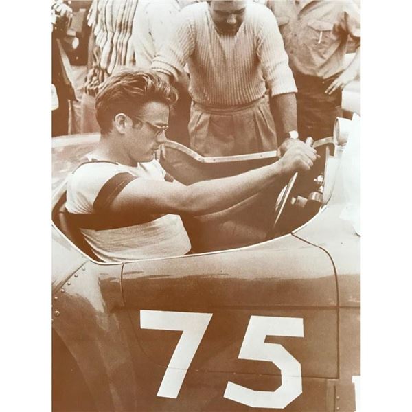 James Dean Ferrari Race Car Sepia Tone Photo Print