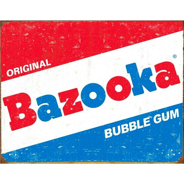 Vintage-style Bazooka Bubble Gum Metal Sign