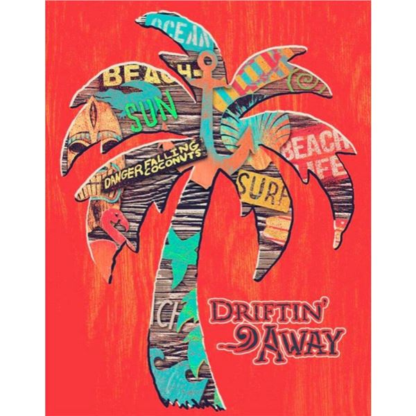 Drifting Away Palm Tree Metal Sign