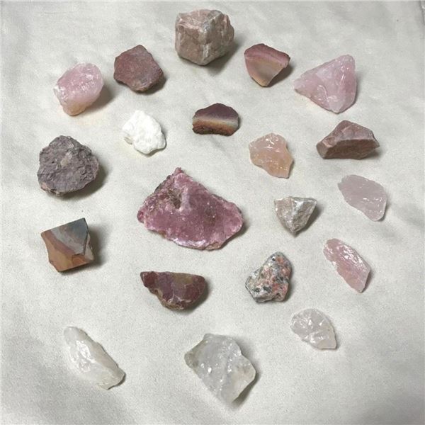 Collection of Gemstones, Pink Roughs