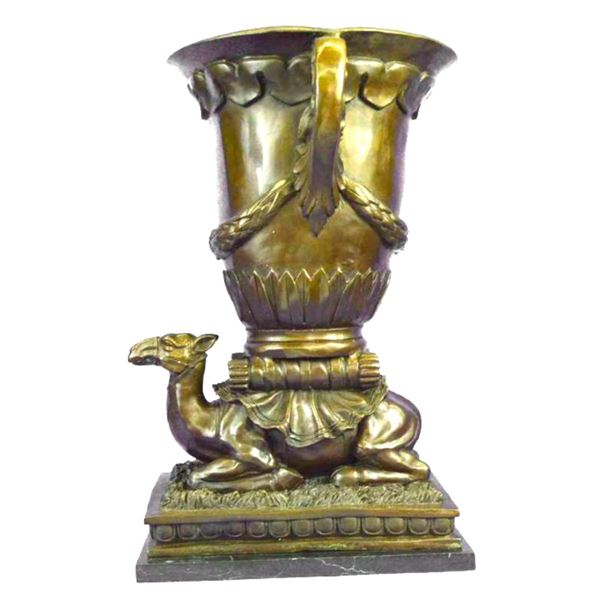 Egyptian Style Bronze Camel Planter Vase