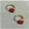 Image 1 : 18kt Gold Enamel Ladybug Drop Earrings