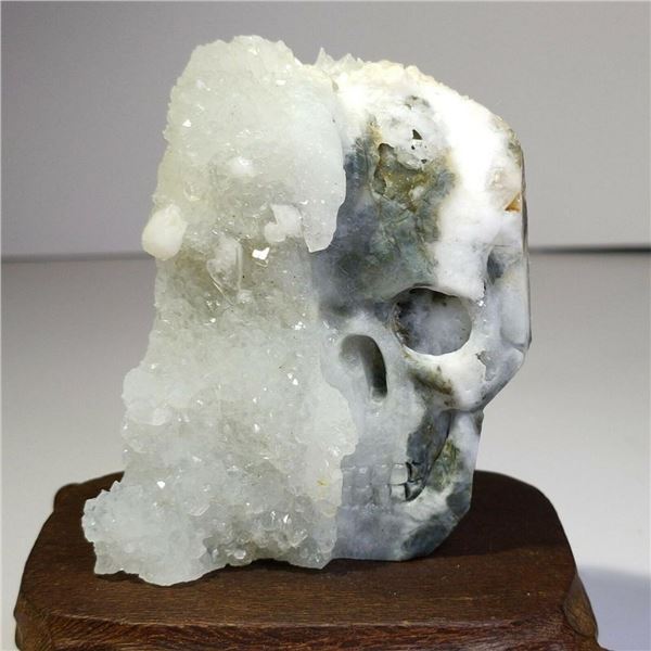 Natural Carved Quartz Crystal Skull Specimen