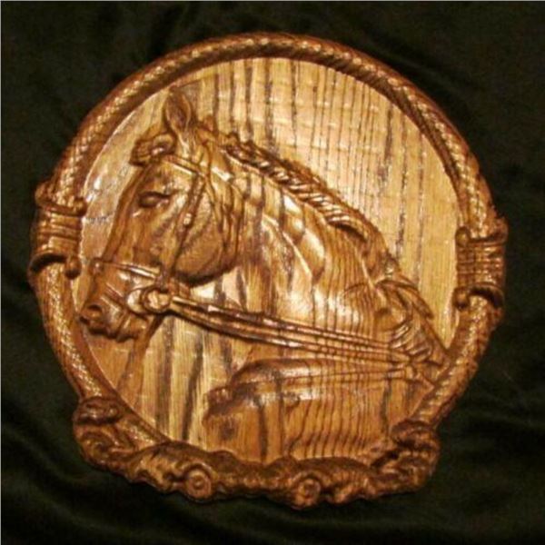 Wooden Equestrian Horse Plaque