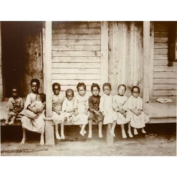 African American Slave Children Louisiana 1865 Sepia Photo Print
