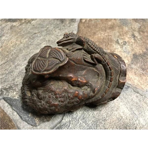 Antique Tree Root Carving, Alligator, Crocodile