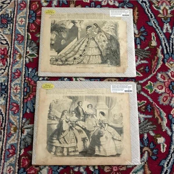 Mid 19th Century Wood Engravings, Paris Fashions