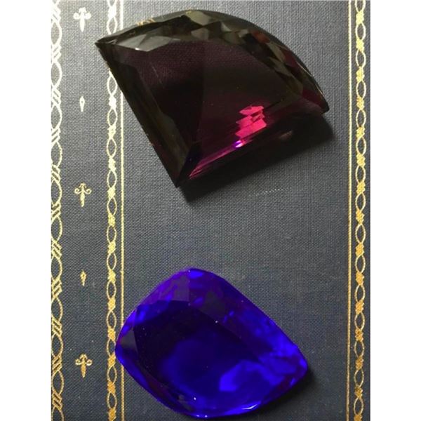 Purple, Blue Faceted Crystal Gemstone Paperweights