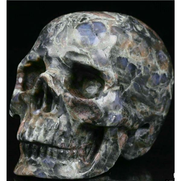 Carved Opal Gemstone Skeleton Skull