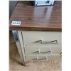 Image 1 : 5 Drawer Vintage Wood & Metal Office Desk